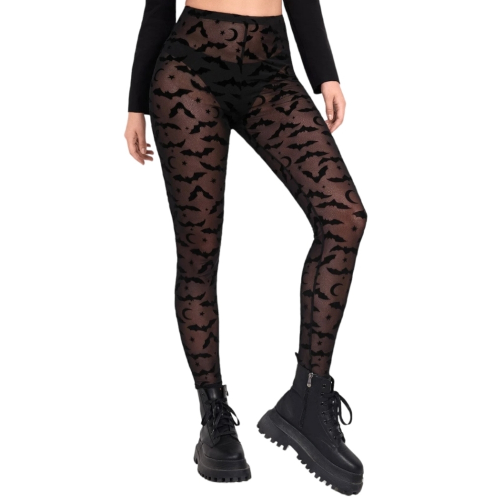 🧡 5/$25 EUC Shein Romwe Bat Mesh Leggings